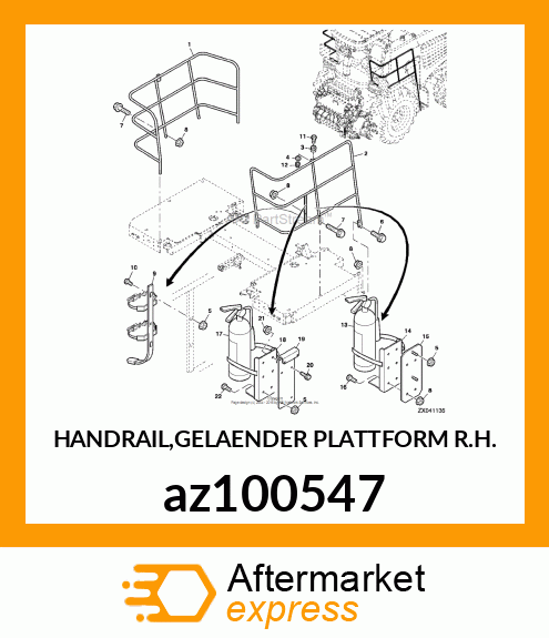 HANDRAIL,GELAENDER PLATTFORM R.H. az100547