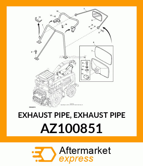 EXHAUST PIPE, EXHAUST PIPE AZ100851
