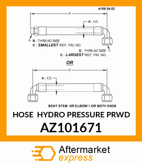 HOSE HYDRO PRESSURE PRWD AZ101671