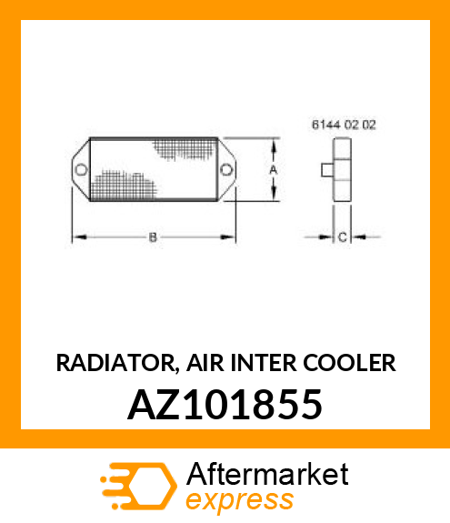 RADIATOR, AIR INTER COOLER AZ101855