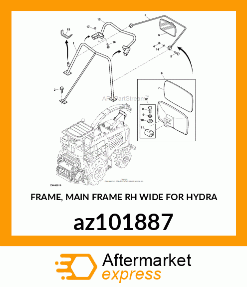 FRAME, MAIN FRAME RH WIDE FOR HYDRA az101887