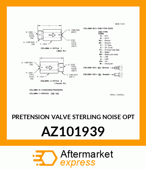 Hydraulic Pressure Valve AZ101939