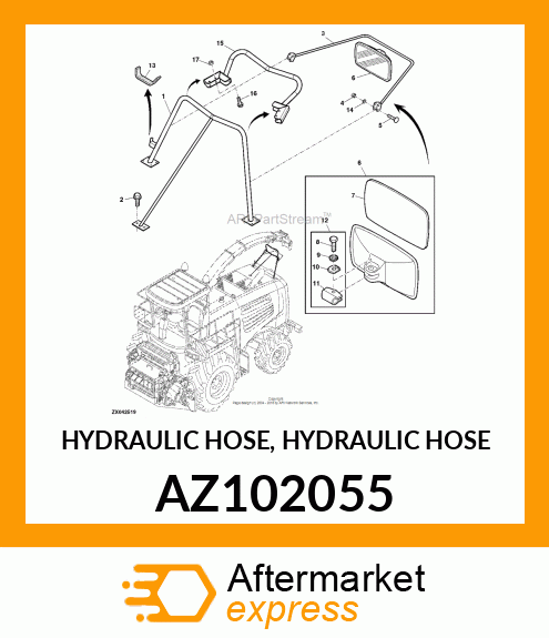 HYDRAULIC HOSE, HYDRAULIC HOSE AZ102055