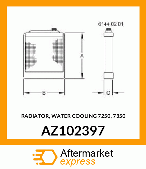 RADIATOR, WATER COOLING 7250, 7350 AZ102397