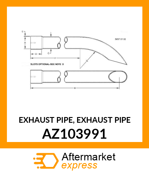 EXHAUST PIPE, EXHAUST PIPE AZ103991