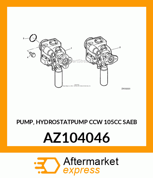 PUMP, HYDROSTATPUMP CCW 105CC SAEB AZ104046