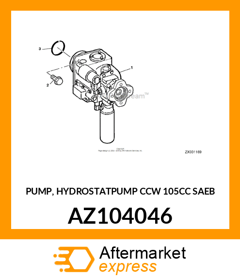 PUMP, HYDROSTATPUMP CCW 105CC SAEB AZ104046