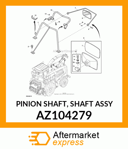 PINION SHAFT, SHAFT ASSY AZ104279