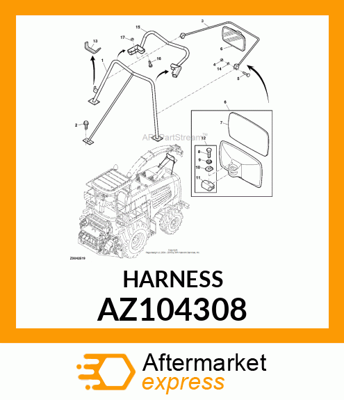 W79 SPOUT EXTENSION HARNESS LONG AZ104308