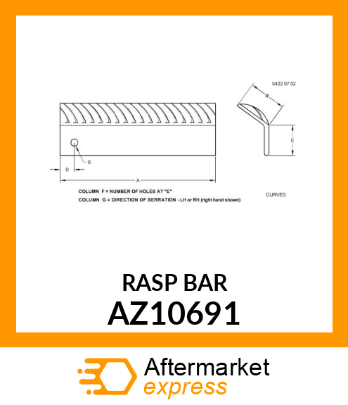 RASP BAR AZ10691