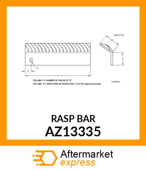 Rasp Bar AZ13335