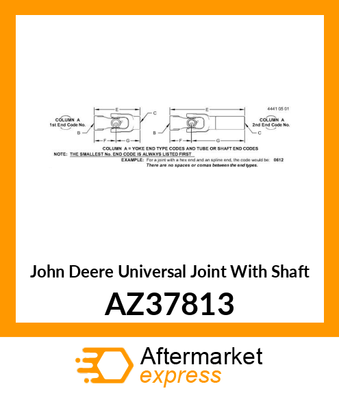 UNIVERSAL JOINT WITH SHAFT AZ37813