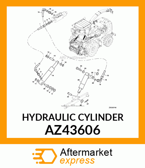 CYLINDER, HYDRAULIC CYLINDER AZ43606