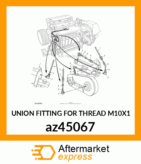 UNION FITTING FOR THREAD M10X1 az45067