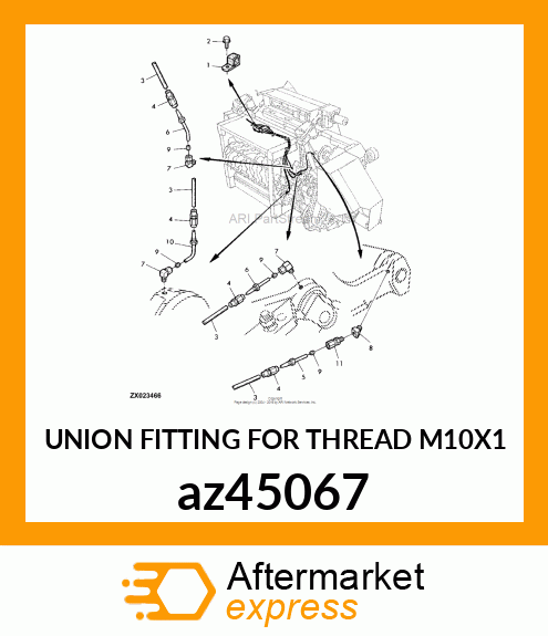 UNION FITTING FOR THREAD M10X1 az45067