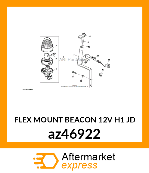 FLEX MOUNT BEACON 12V H1 JD az46922