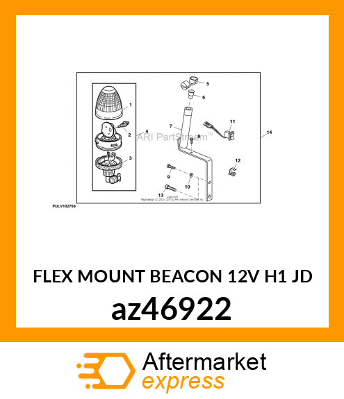 FLEX MOUNT BEACON 12V H1 JD az46922