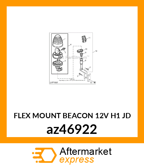 FLEX MOUNT BEACON 12V H1 JD az46922