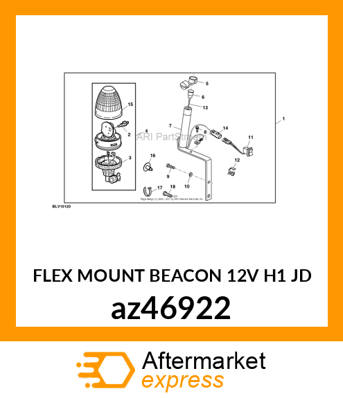 FLEX MOUNT BEACON 12V H1 JD az46922