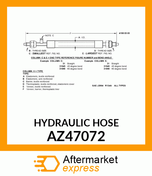 HYDRAULIC HOSE AZ47072