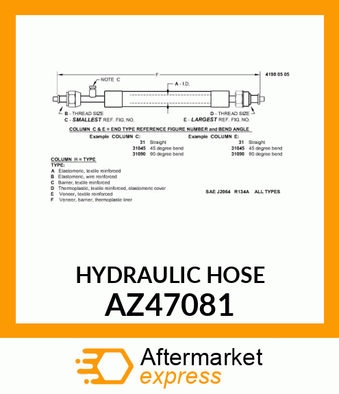 HYDRAULIC HOSE AZ47081