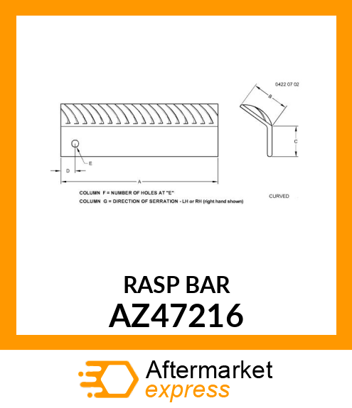 Rasp Bar AZ47216
