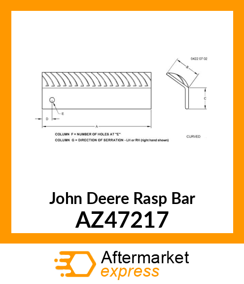 RASP BAR AZ47217