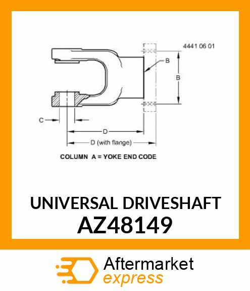 UNIVERSAL DRIVESHAFT AZ48149