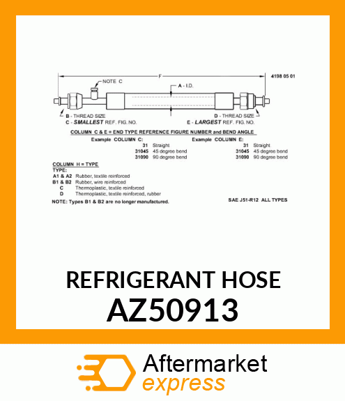 REFRIGERANT HOSE AZ50913