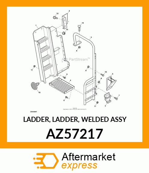 LADDER, LADDER, WELDED ASSY AZ57217