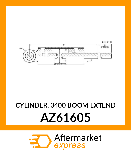 CYLINDER, 3400 BOOM EXTEND AZ61605