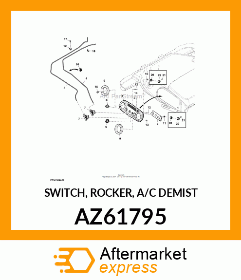 SWITCH, ROCKER, A/C DEMIST AZ61795