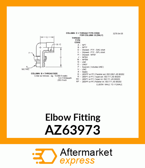 Elbow Fitting AZ63973