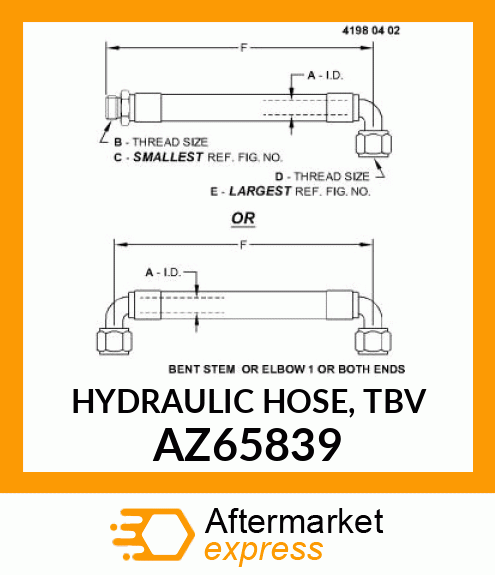 HYDRAULIC HOSE, TBV AZ65839