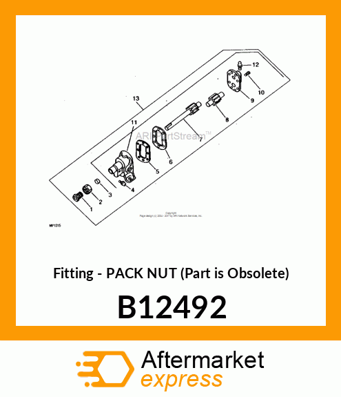 Fitting - PACK NUT (Part is Obsolete) B12492