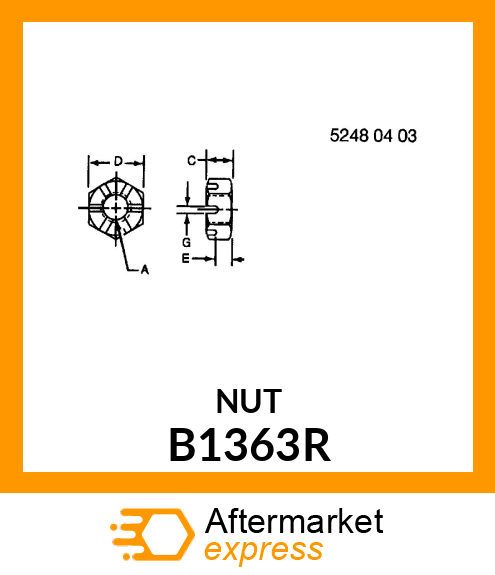 NUT, SPECIAL SLOTTED B1363R