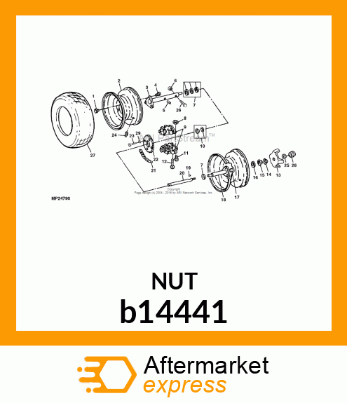 LOCK NUT, HEX LOCK NUT PURCH b14441