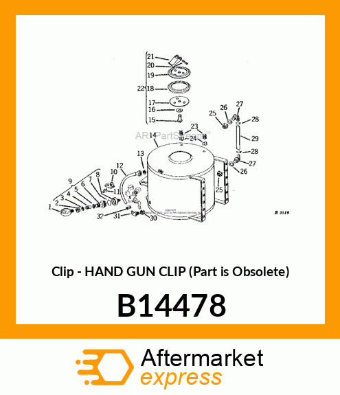 Clip - HAND GUN CLIP (Part is Obsolete) B14478