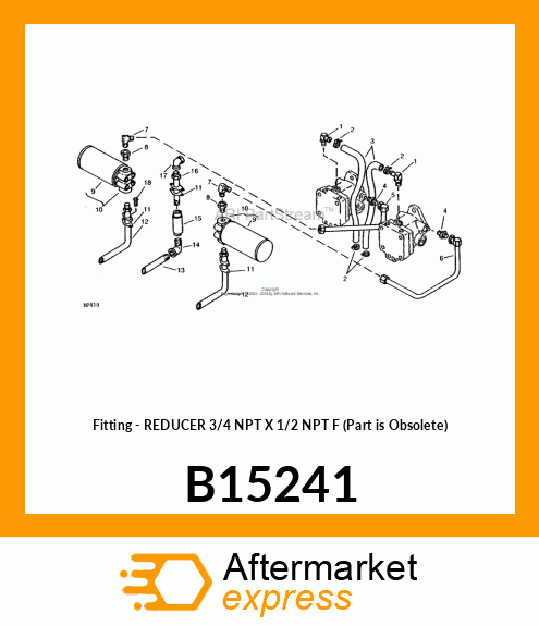 Fitting - REDUCER 3/4 NPT X 1/2 NPT F (Part is Obsolete) B15241