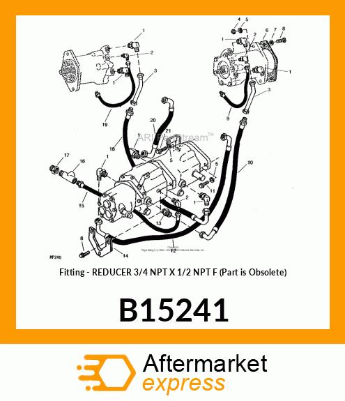 Fitting - REDUCER 3/4 NPT X 1/2 NPT F (Part is Obsolete) B15241