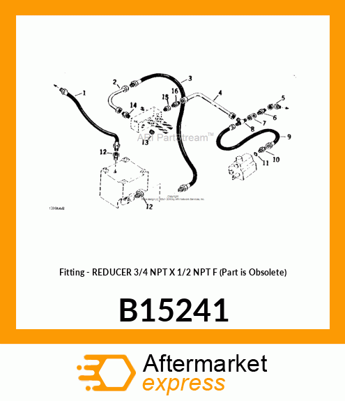 Fitting - REDUCER 3/4 NPT X 1/2 NPT F (Part is Obsolete) B15241