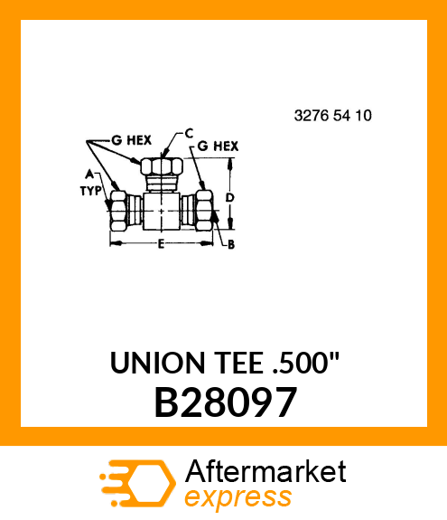 UNION TEE .500" B28097