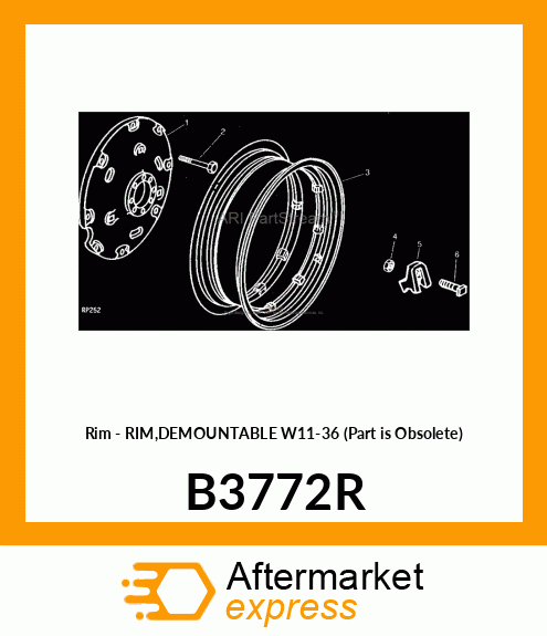 Rim - RIM,DEMOUNTABLE W11-36 (Part is Obsolete) B3772R