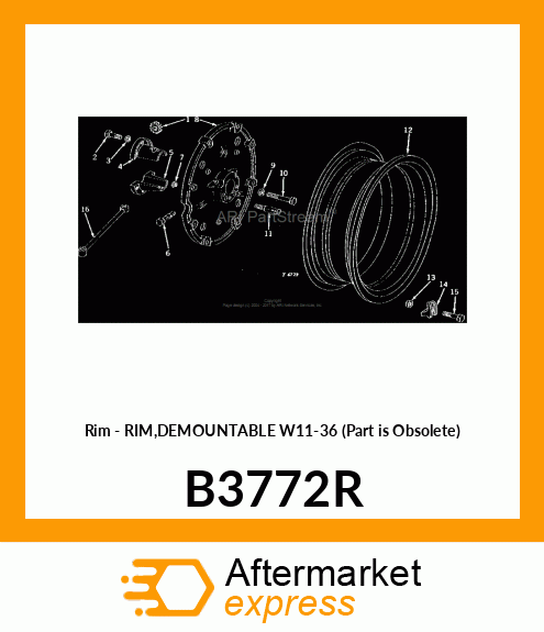 Rim - RIM,DEMOUNTABLE W11-36 (Part is Obsolete) B3772R