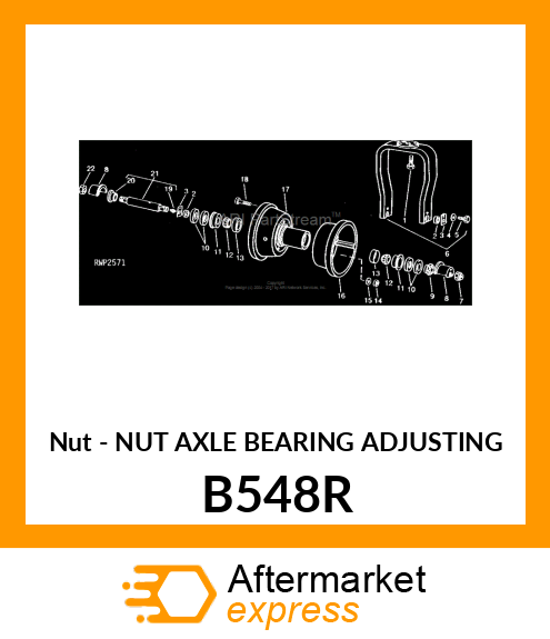 Nut Axle Bearing Adjusting B548R