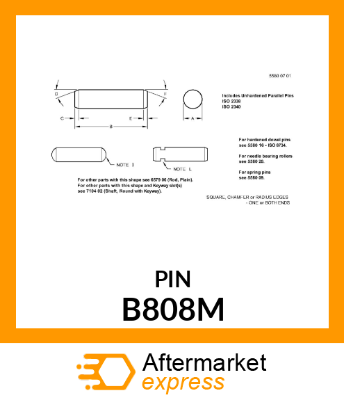 Dowel Pin B808M