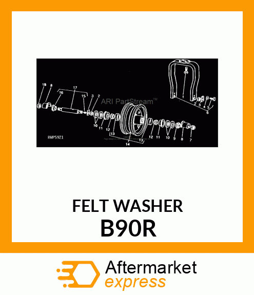 WASHER, FELT, GREASED B90R