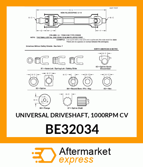 Universal Driveshaft BE32034