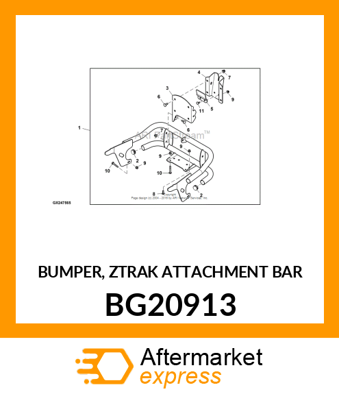 BUMPER, ZTRAK ATTACHMENT BAR BG20913