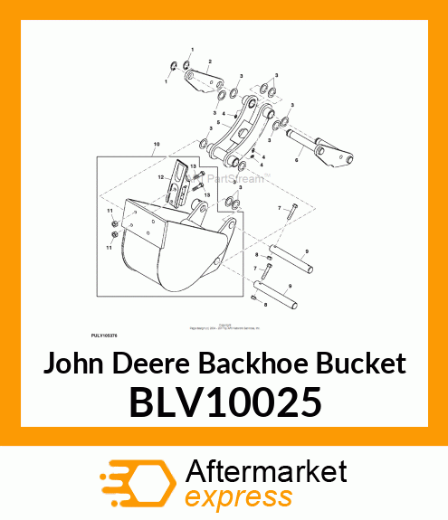 BUCKET, 12" 260/70 BACKHOE BLV10025